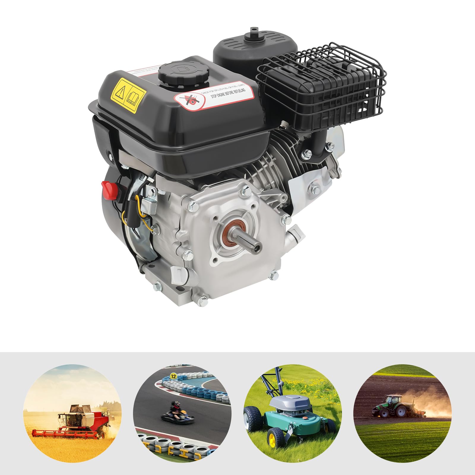 Motore a Scoppio 4 Tempi, 7,5 CV Motore Fisso, 212 cc Motore Benzina Industriale 3600 giri/min, Motore Go Kart Monocilindrico, Motore Di Ricambio, Per Go, Kart, Agricoltura, Giardino