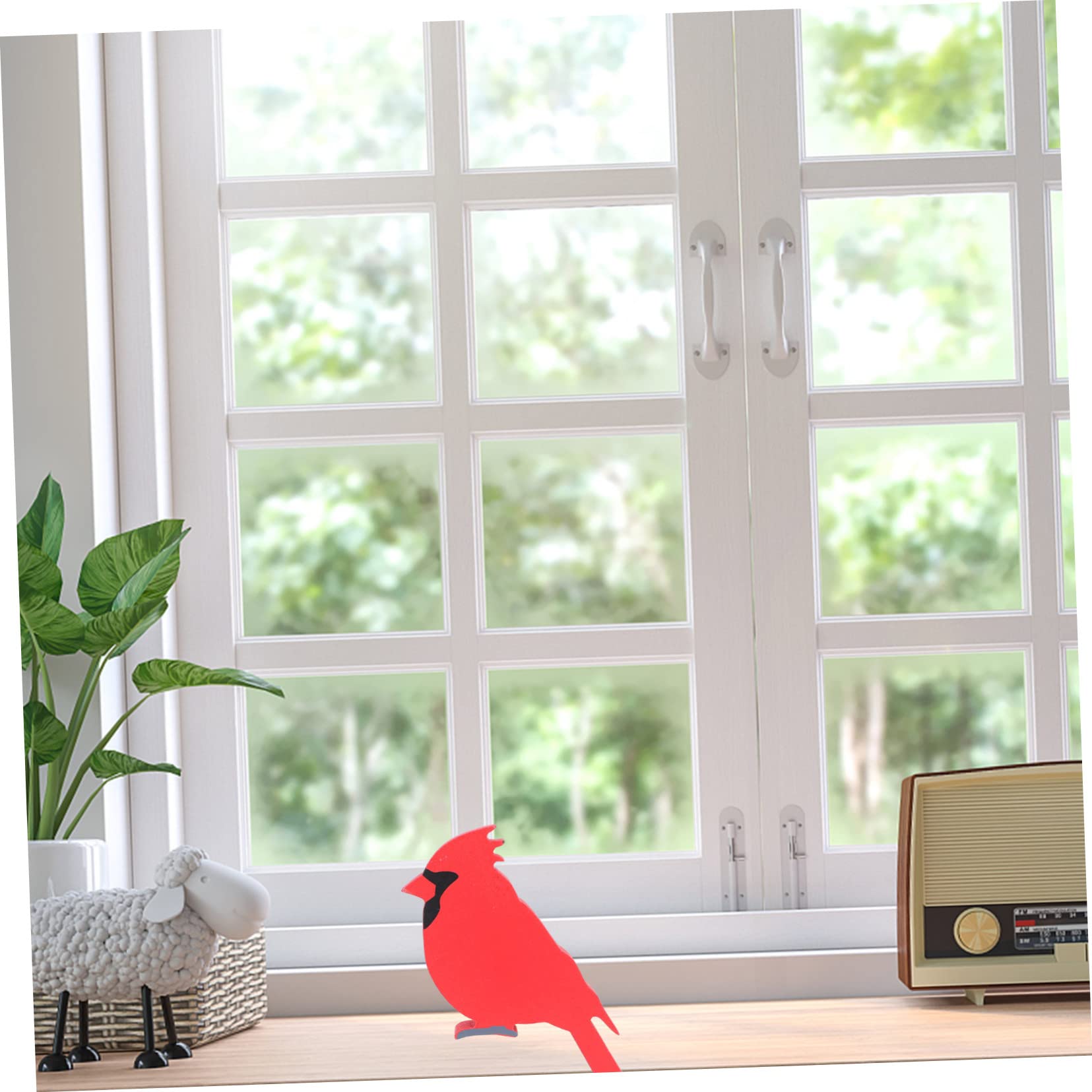 Amosfun 3 Sätze Vogel Aus Holz Baum Untersetzer Abziehbilder Partylichter Fuchs-Ornament Weihnachtsaufbewahrung Outdoor- Kardinale Außendekoration Christbaumschmuck Rot 4 Stück * 3
