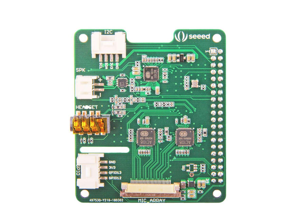Seeed Studio ReSpeaker 6-Mic - Kit di estensione per microfono circolare, con 2 chip ADC e 1 chip DAC per Raspberry Pi, supporta 8 ingressi e 8 canali di uscita
