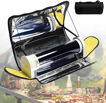 Smokeless Solar Cooker, Portable Solar Cooker Solar Oven 4.5l/1.2gal Large Capacity Solar Cooker, Outdoor Oven Camping Cooker With Aluminum Foil Boxes For 4-5 People Backpacking, Family