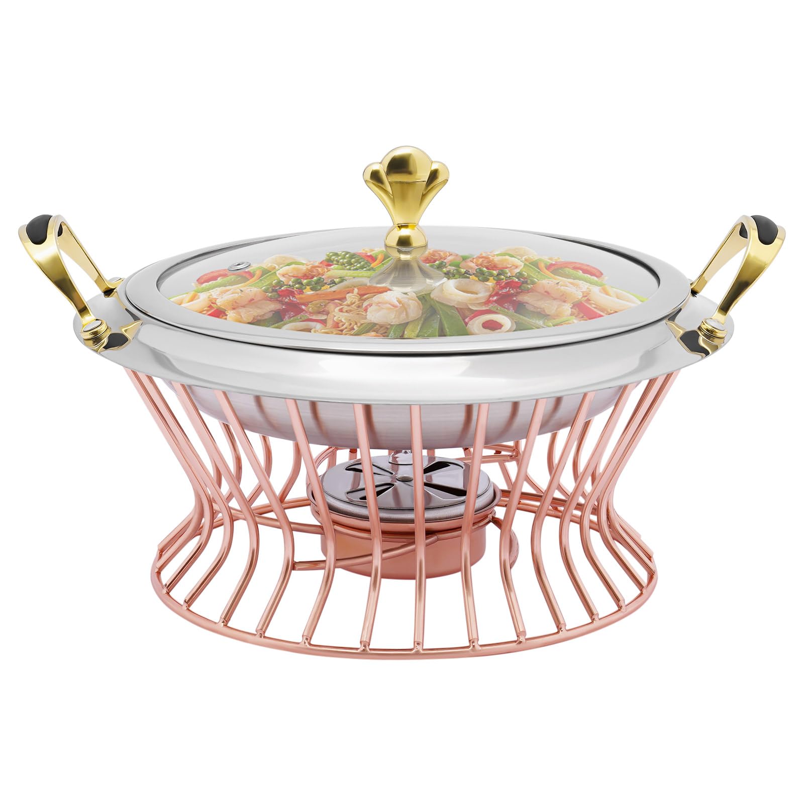 Buffet Servers and Warmers 2.11QT Stainless Steel Chafing Dish Buffet Set Catering Warmer Server with Fuel Holder for Weddings Parties Banquets Catering Events