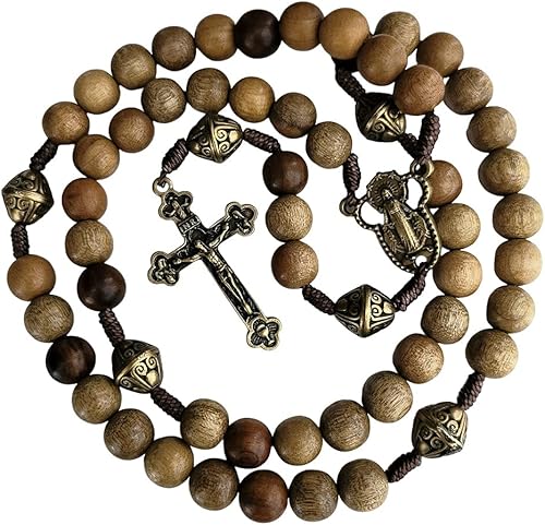 Wood Rosary - Elegantly Handmade Wooden Bead and Bronze Rosary Catholic or Christian Gift Rosaries