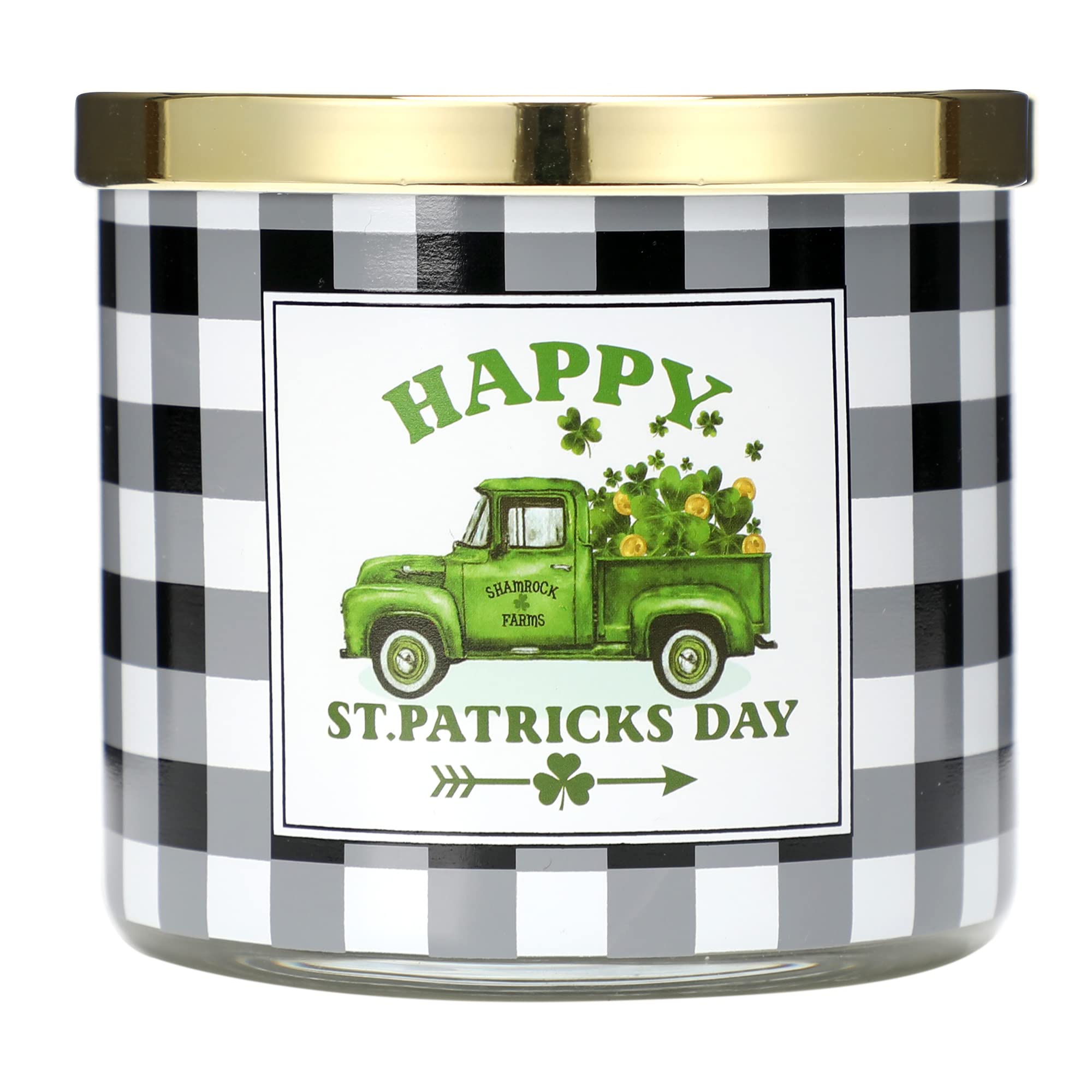 St. Patrick’s day Eucalyptus Mint Scented Candle 3 Wicks Large Jar, 14 oz
