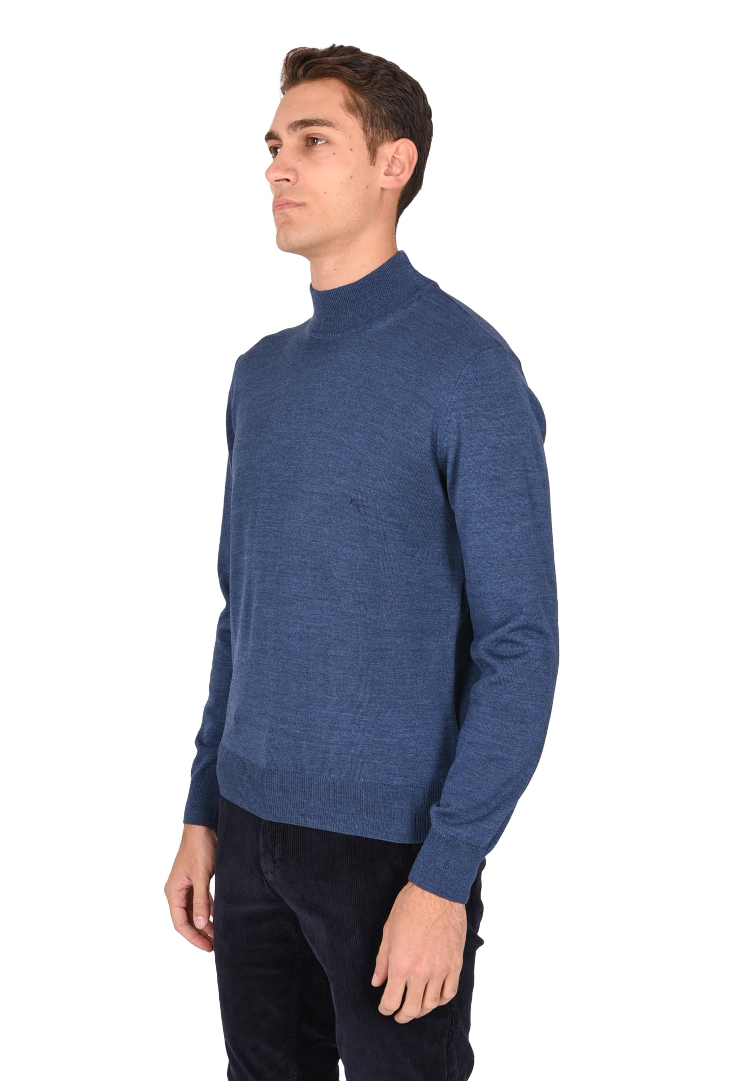 Ciabalù Maglione Lupetto Uomo in Lana Merinos Made in Italy Pullover Dolcevita Mezzo Collo Extrafine