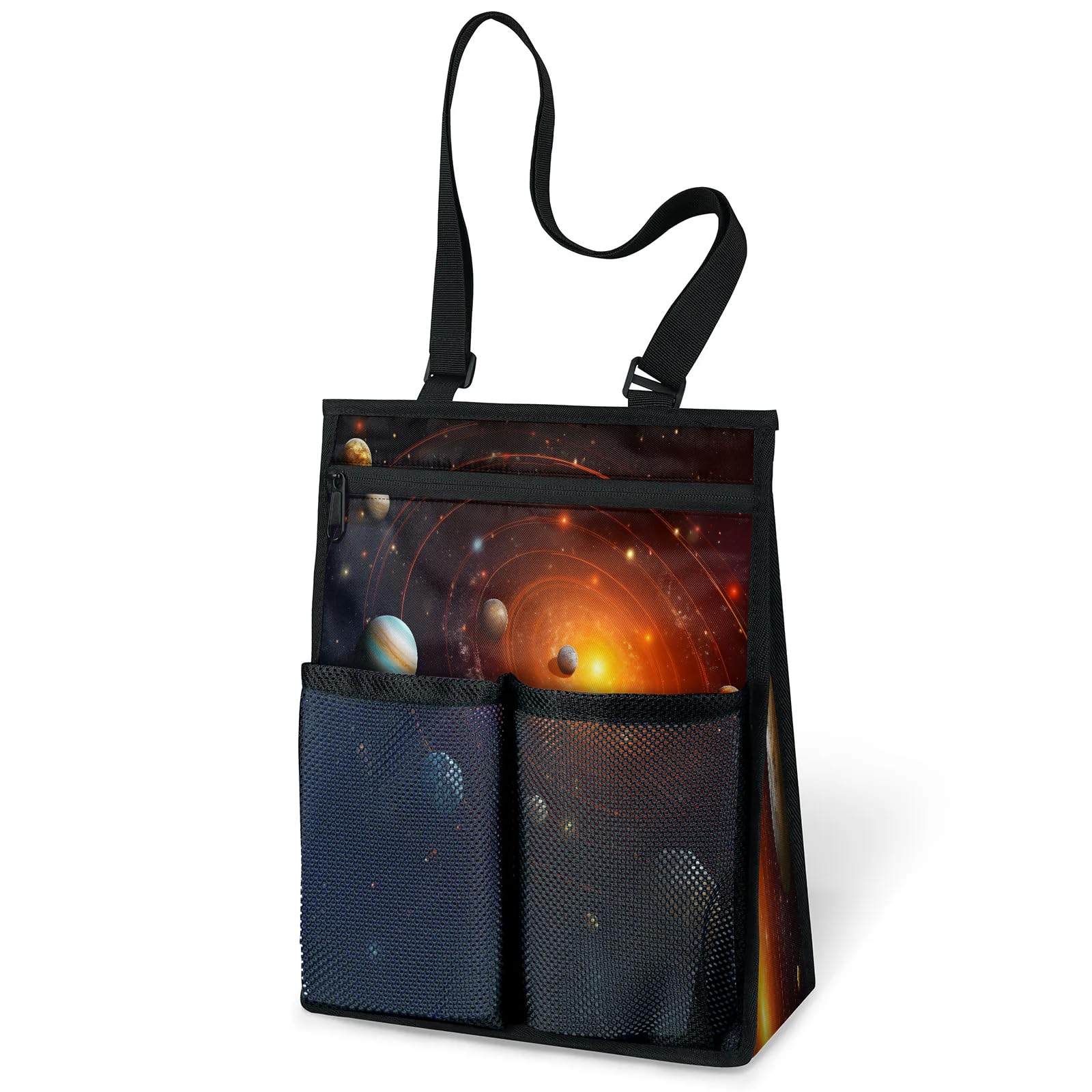 Ourtheme Galaxy Space Planet Portable Shower Bag for Travel Gym Camp Beach Tote Shower Caddy Bags Hanging Toiletry