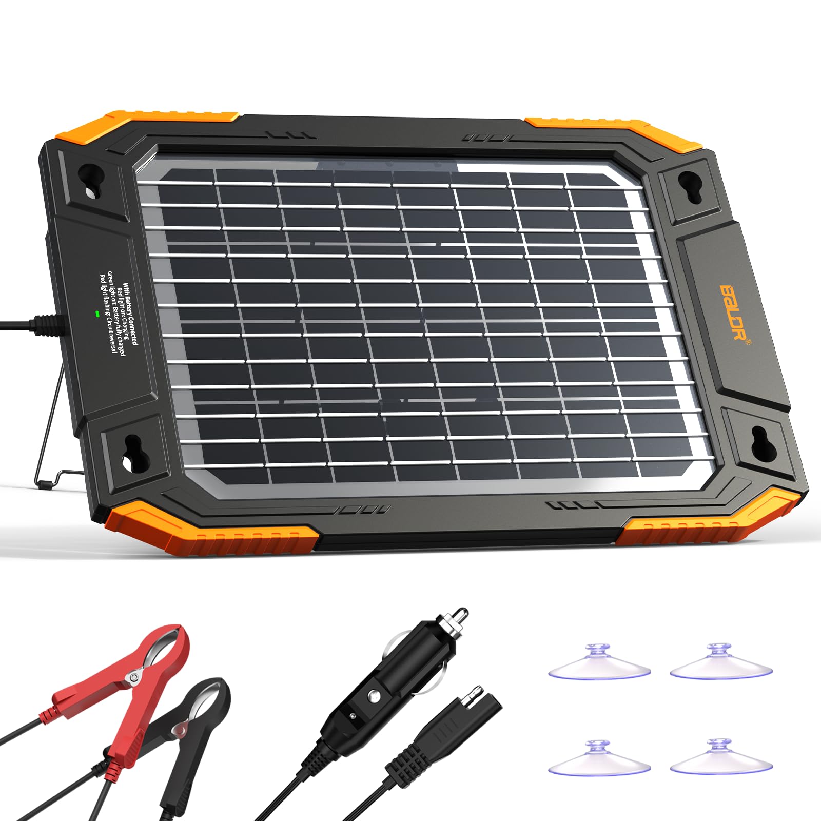 Upgraded 13W Solar Battery Trickle Charger 12V Portable Waterproof Solar Panel Trickle Charging Kit for Car, Car, Boat, Marine, RV