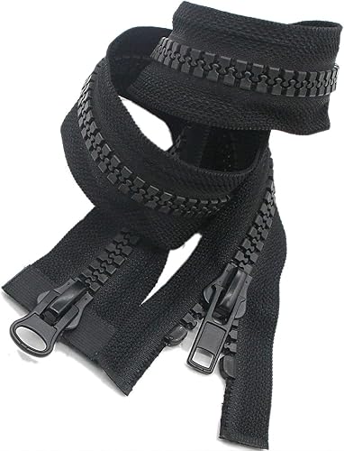 Leekayer #10 Cremalleras de 24 pulgadas para costura deslizante de dos vías separando cremalleras de plástico para abrigo, parka, chaqueta,