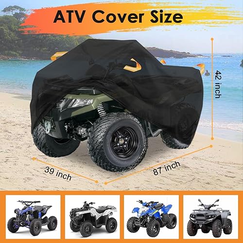 Miniatura 4 de Cubierta impermeable para ATV, resistente 300D 4 ruedas, para todo tipo de clima, para exteriores, para Polaris Kawasaki Suzuki Honda-XXL