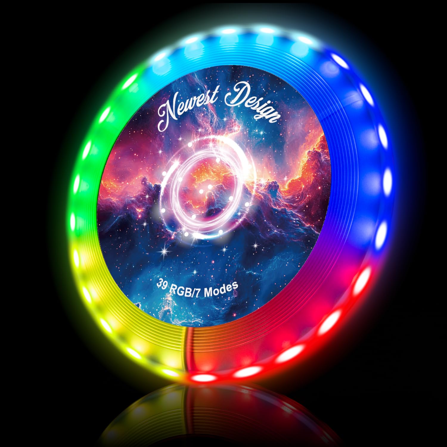 pengguo LED Flying Disc 39 RGB with Millions of Colors Light Up Flying Disc Perfect Christmas Birthday Outdoor Camping Gift