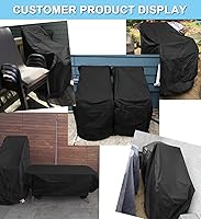 Vista 6 de WOMACO Funda apilable para silla de patio, impermeable, para exteriores, con respaldo alto, resistente al agua, para muebles de exterior, protector