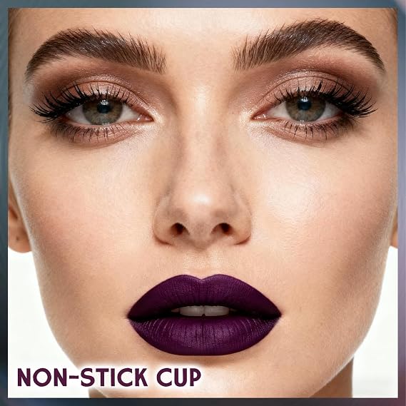 Matte Lip Gloss Set, 3-Piece Collection in Dark Green, Army Green and Cherry Red matte Liquid Lipstick Set, Highly Pigmented Full Coverage Lipstick Ladies' Gift Set (Black, Blue, Purple)