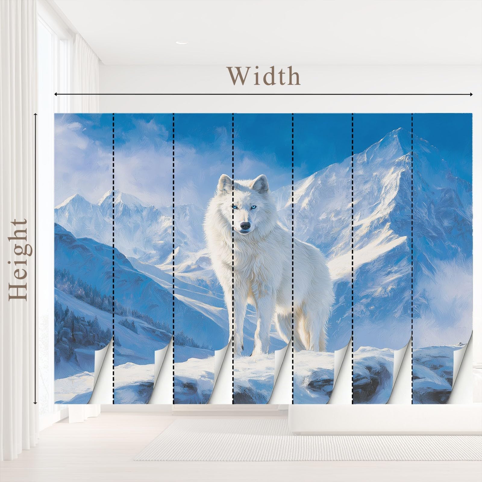 Kinowa, natura, motyw zwierzęcy, wilk, Snow Berg, fototapeta, dekoracja ścienna, tapeta z motywem, 300 x 210 cm, dekoracja ścienna, tapeta ze wzorem do salonu, sypialni