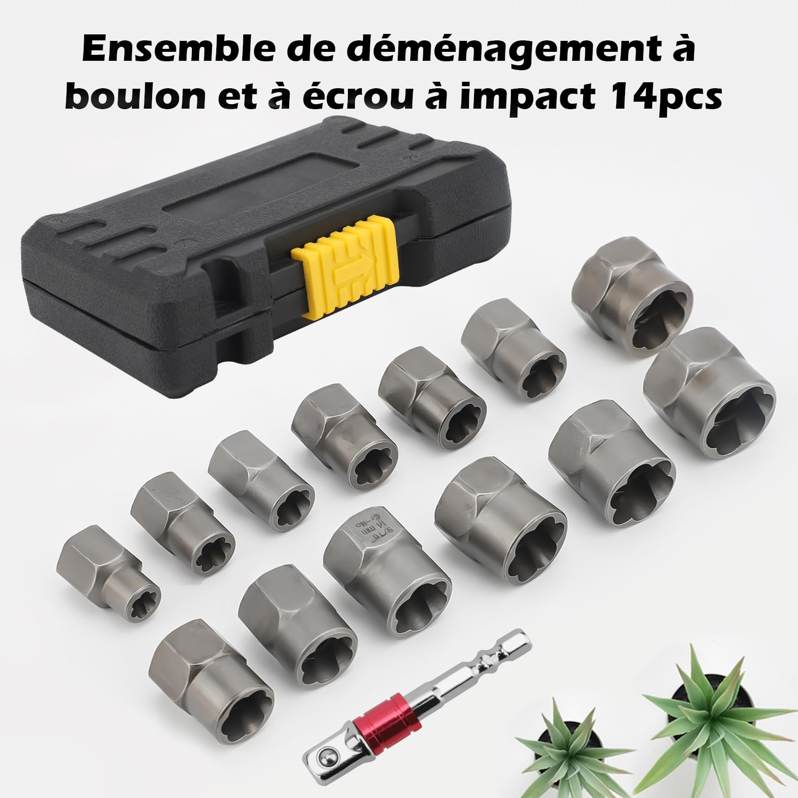 14 Pièces Extracteur Ecrou Antivol, Ecrou Antivol Universelle, Extracteur Boulon Antivol, Extracteur De Vis Cassée , Ensemble D'outils De Retrait