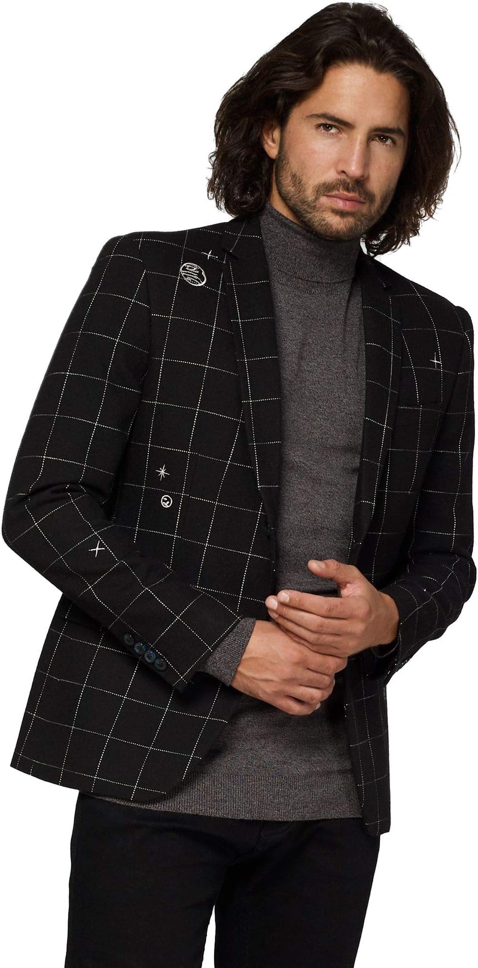 OpposuitsMen's Tall Size Outer Space-Galaxy Map-Black