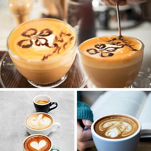 Miniatura 6 de Pluma artística de café con leche de acero inoxidable, bolígrafo de especias, accesorio para máquina de café y café con leche, herramienta para