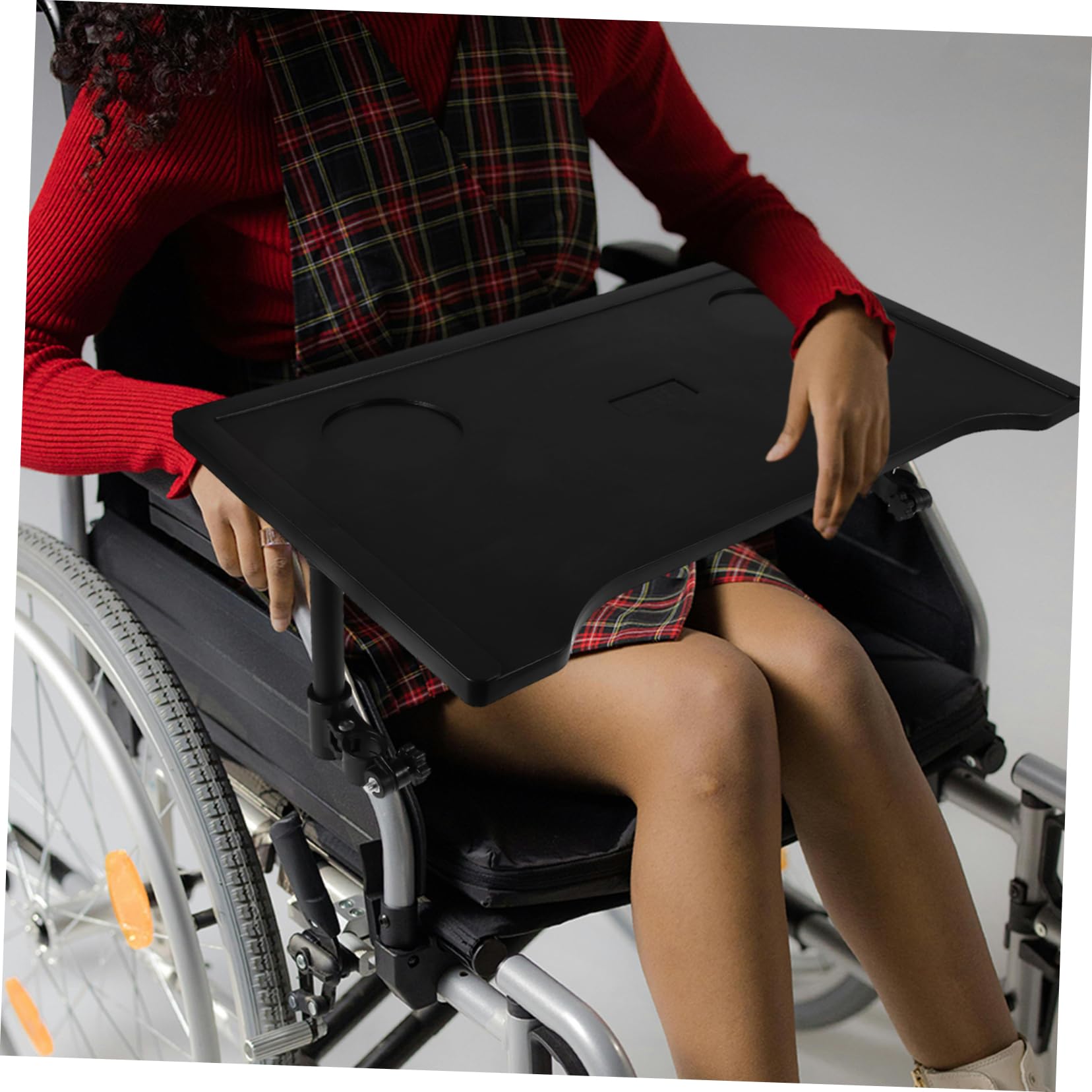 Klappbarer Rollstuhltisch Mit Abnehmbarem Tabletttisch Und Getränkehalter Für Senioren Leichter Und Tragbarer Esstisch Für Rollstühle