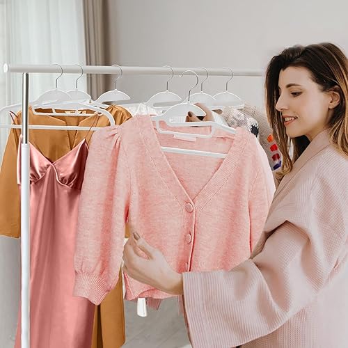 Miniatura 2 de UAPY0430W - Paquete de 30 perchas de plástico resistentes para pantalones, perchas para trajes que ahorran espacio con apertura en forma de S,