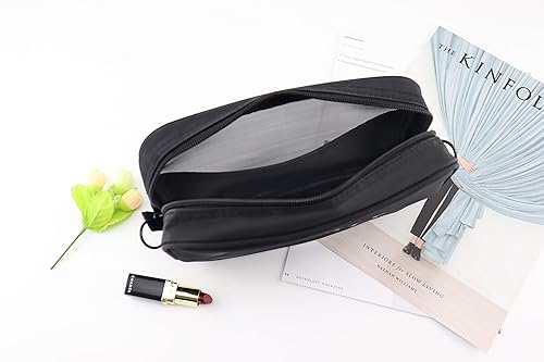Miniatura 9 de patu Pequeña bolsa de malla transparente para maquillaje con cremallera para organizar el bolso de viaje, mini bolsa cuadrada, multiusos para