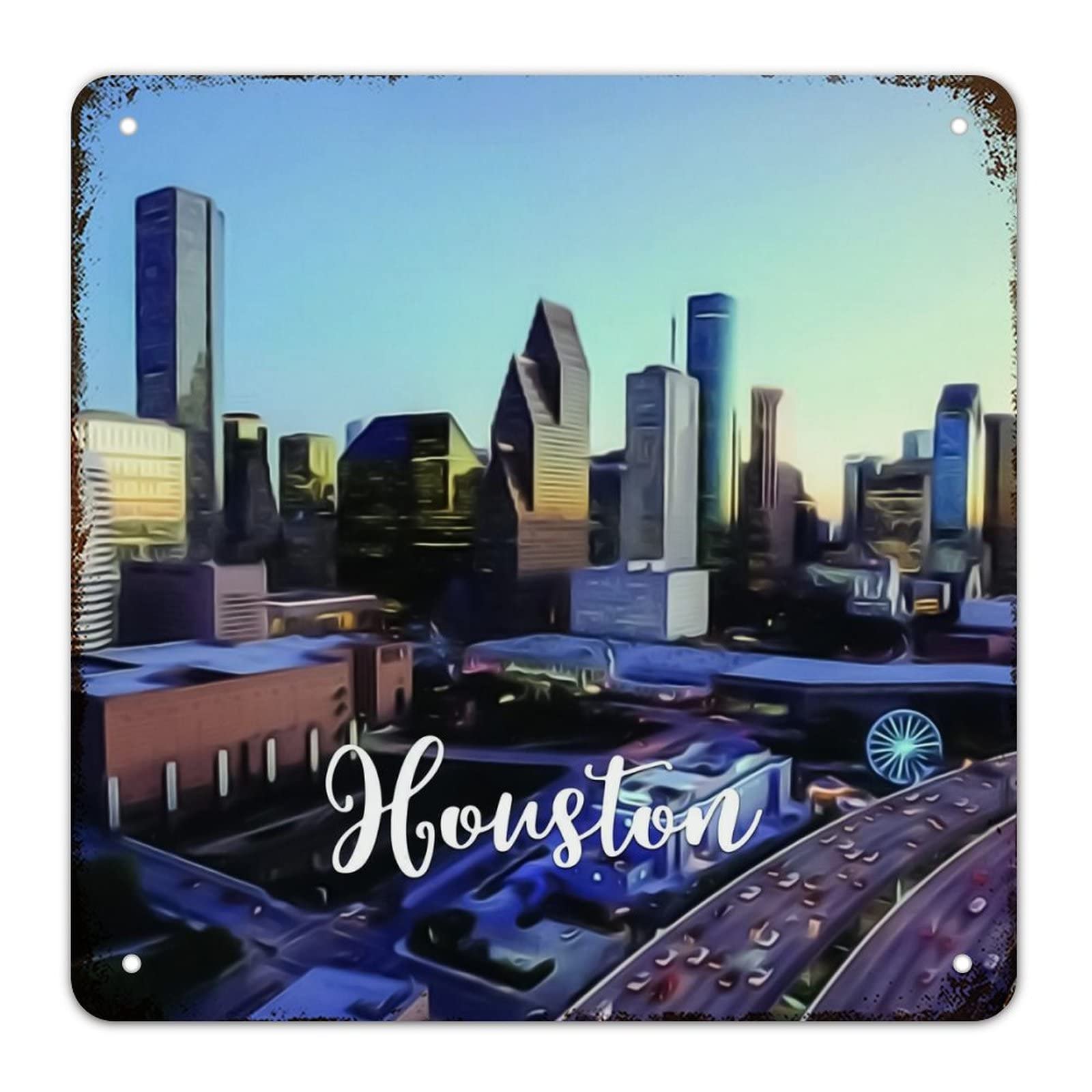 Panneau de voyage Texas USA déco murale rétro chambre et bureau