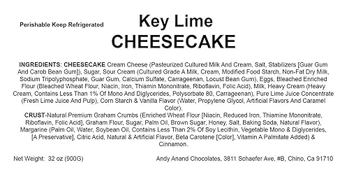 Miniatura 4 de Andy Anand Tarta de queso de lima recién horneada una delicia decadente hecha con queso crema real de California e ingredientes totalmente