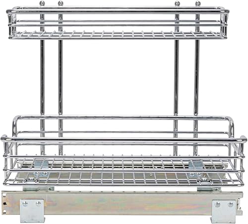 Vista 181 de Household Essentials Glidez - Organizador multiusos de acero cromado extraíble y deslizante para utensilios de cocina y utensilios para hornear