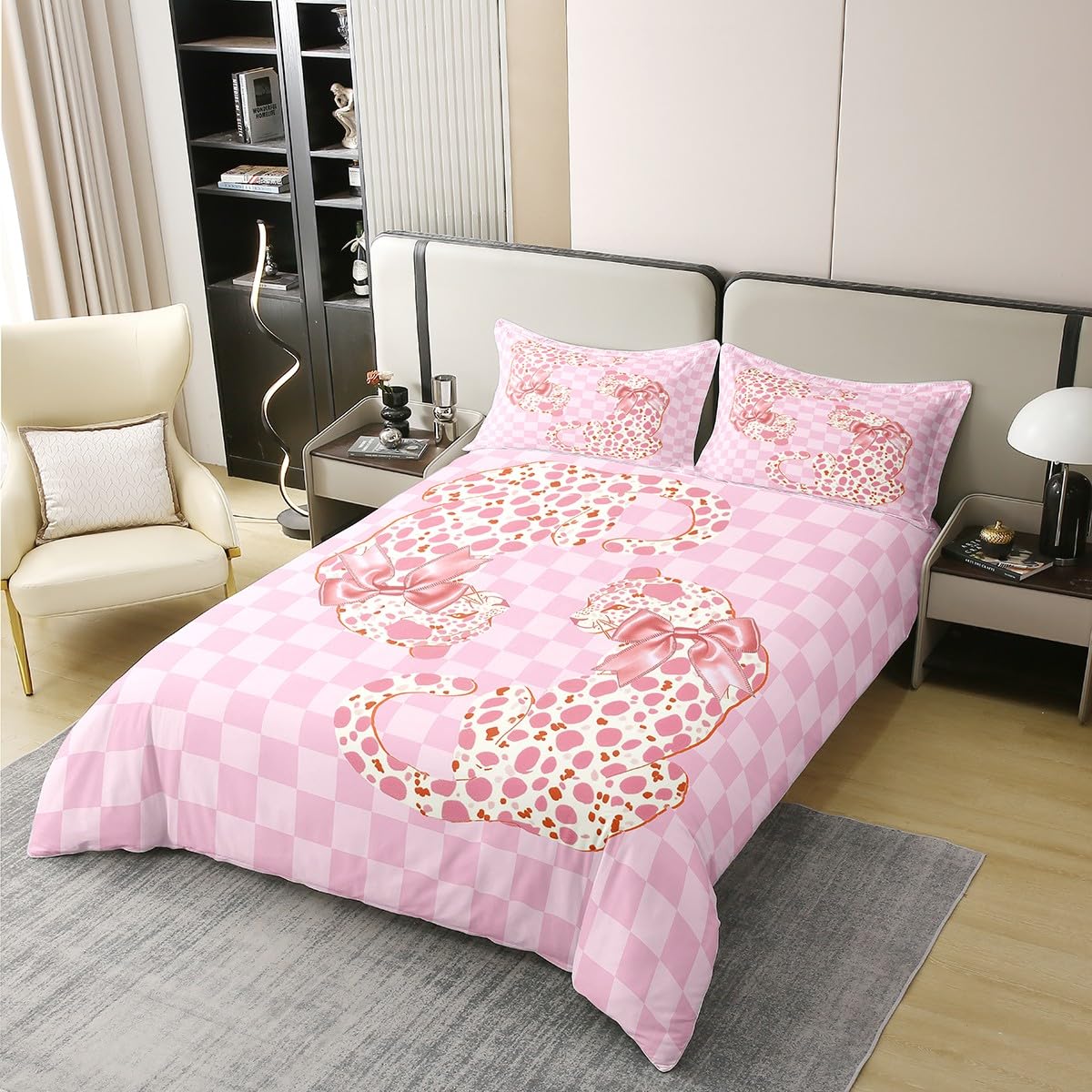 Housse de couette coton respirante Manfei parure de lit 3 pièces imprimé sauvage