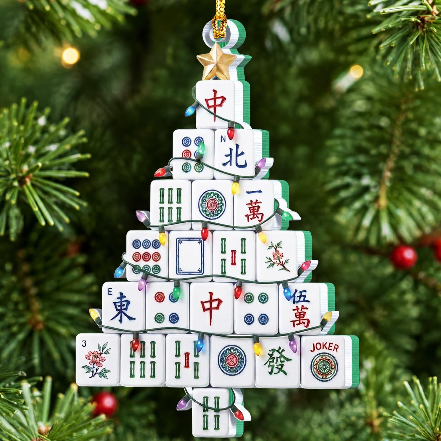 Christmas Mahjong Ornament 2026 - Mahjong Gifts for Women