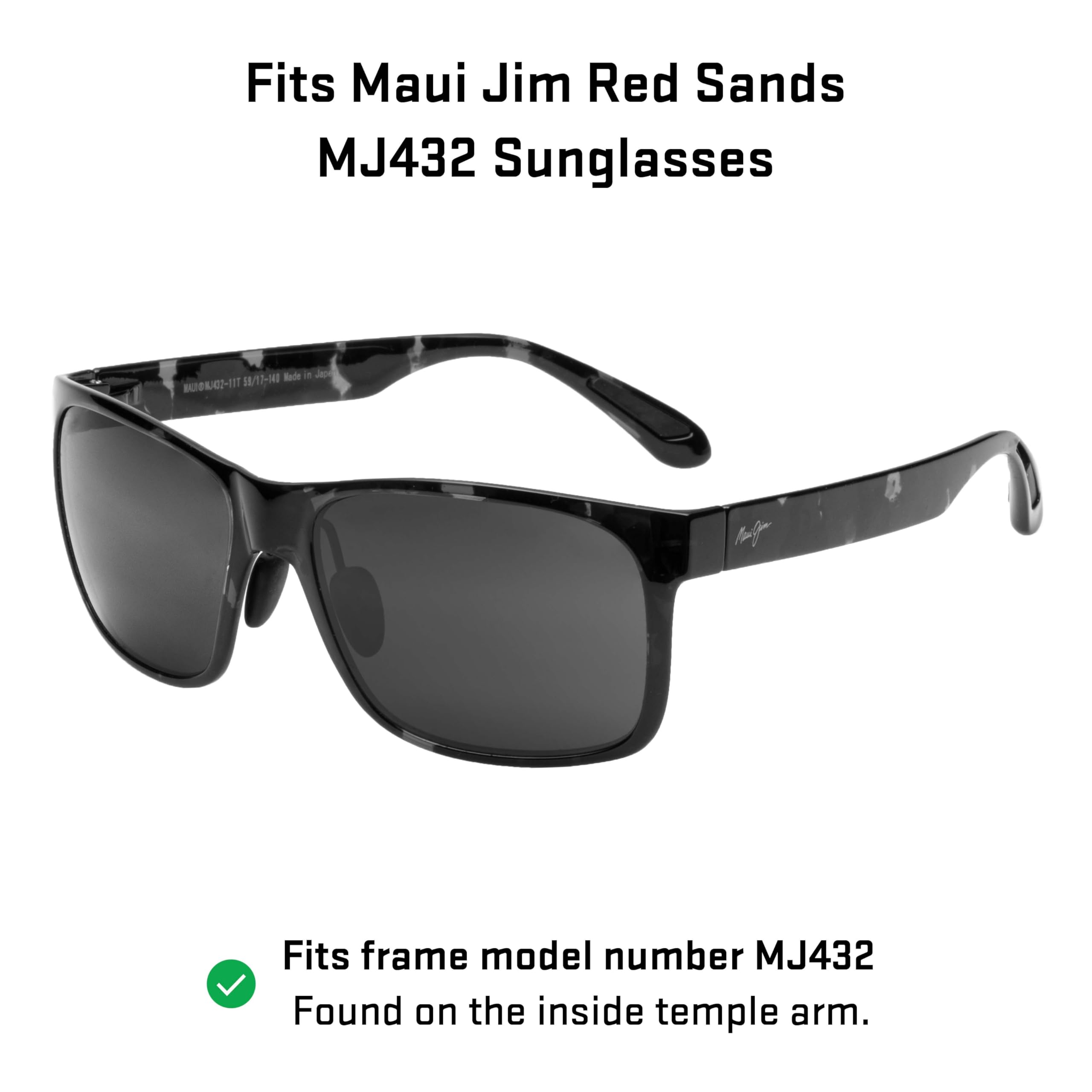 Revant Replacement Lenses for Maui Jim Red Sands MJ432 sunglasses, UV Protection, Anti-Scratch and Impact Resistant, Elite Polarized Ice Blue Mirrored