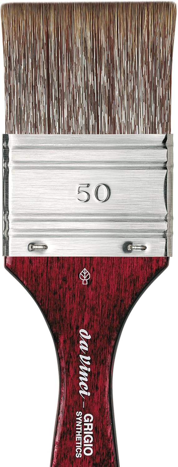 da Vinci Oil & Acrylic Series 5096 Grigio Paint Brush, Flat Mottler Synthetic with Bordeaux Ergonomic Handle, Size 50