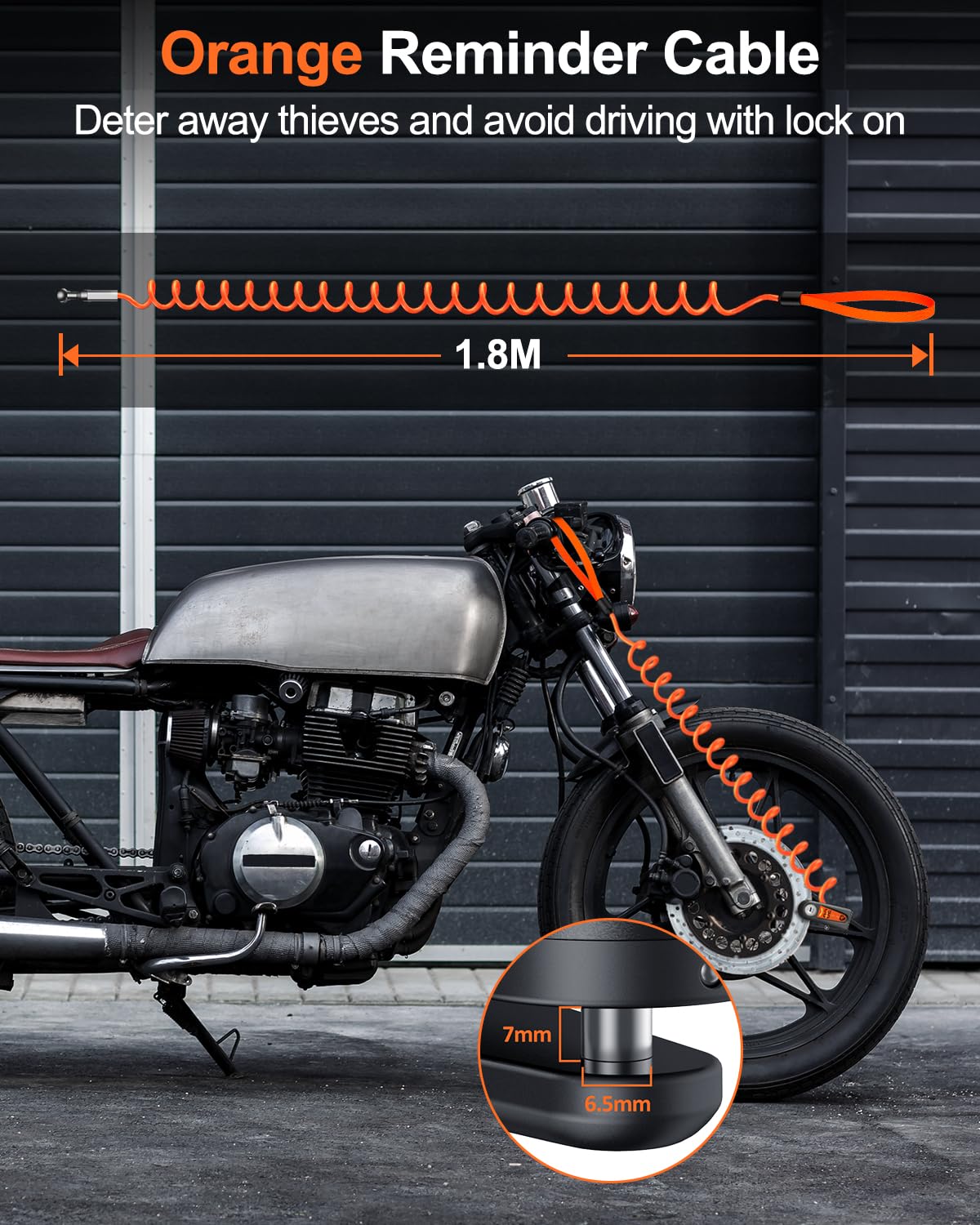 ZEXMTE Antivol de frein à disque étanche pour moto avec alarme 120 dB