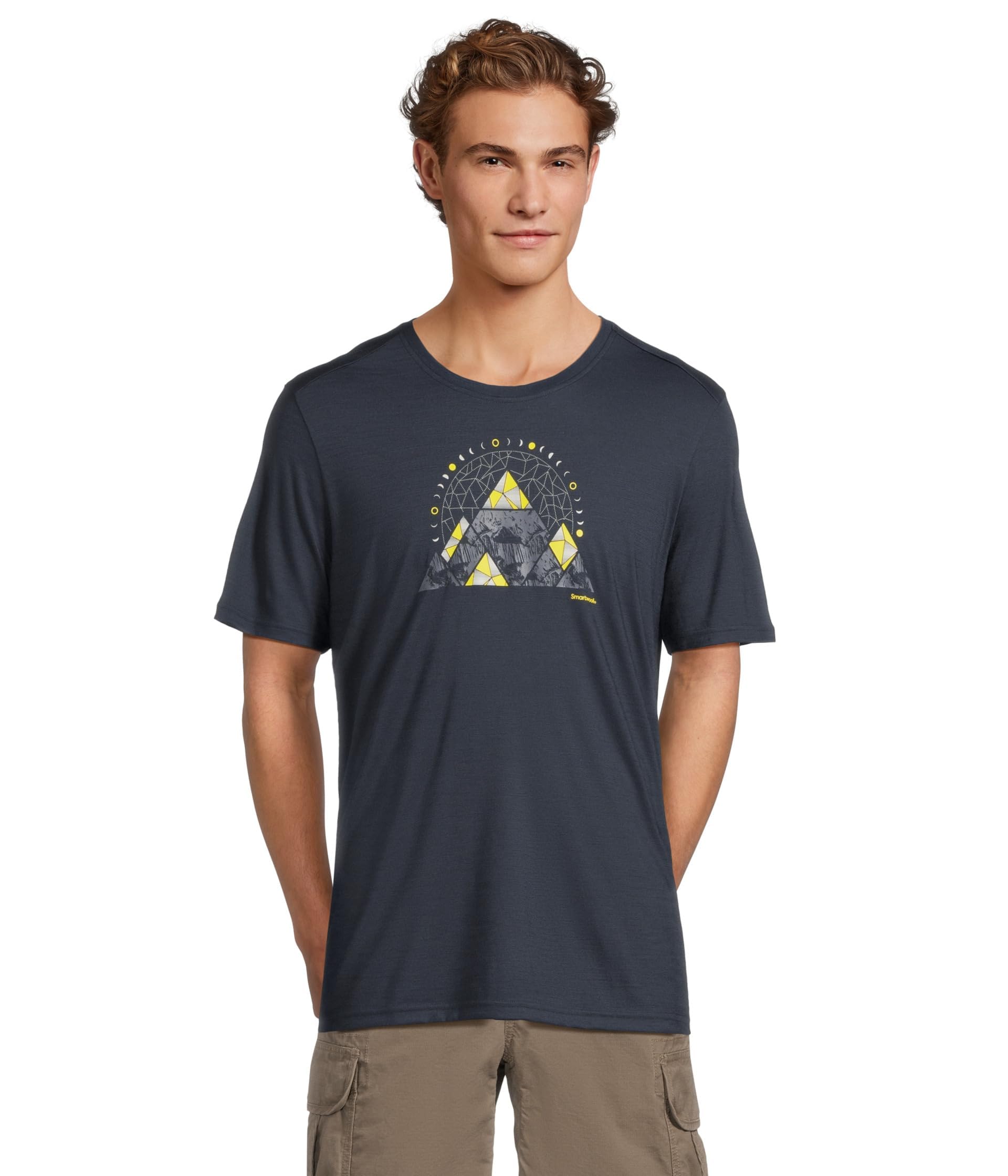 Smartwool Men's Standard Geo Phase Active Short Sleeve Graphic Tee, Deep Navy
