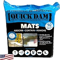 Quick Dam WUM-10 Super Absorbent Mats 10-Pack | Dual-Sided Gel Conversion for Leaks, Spills & Bodily Fluids (6.75x16.5")