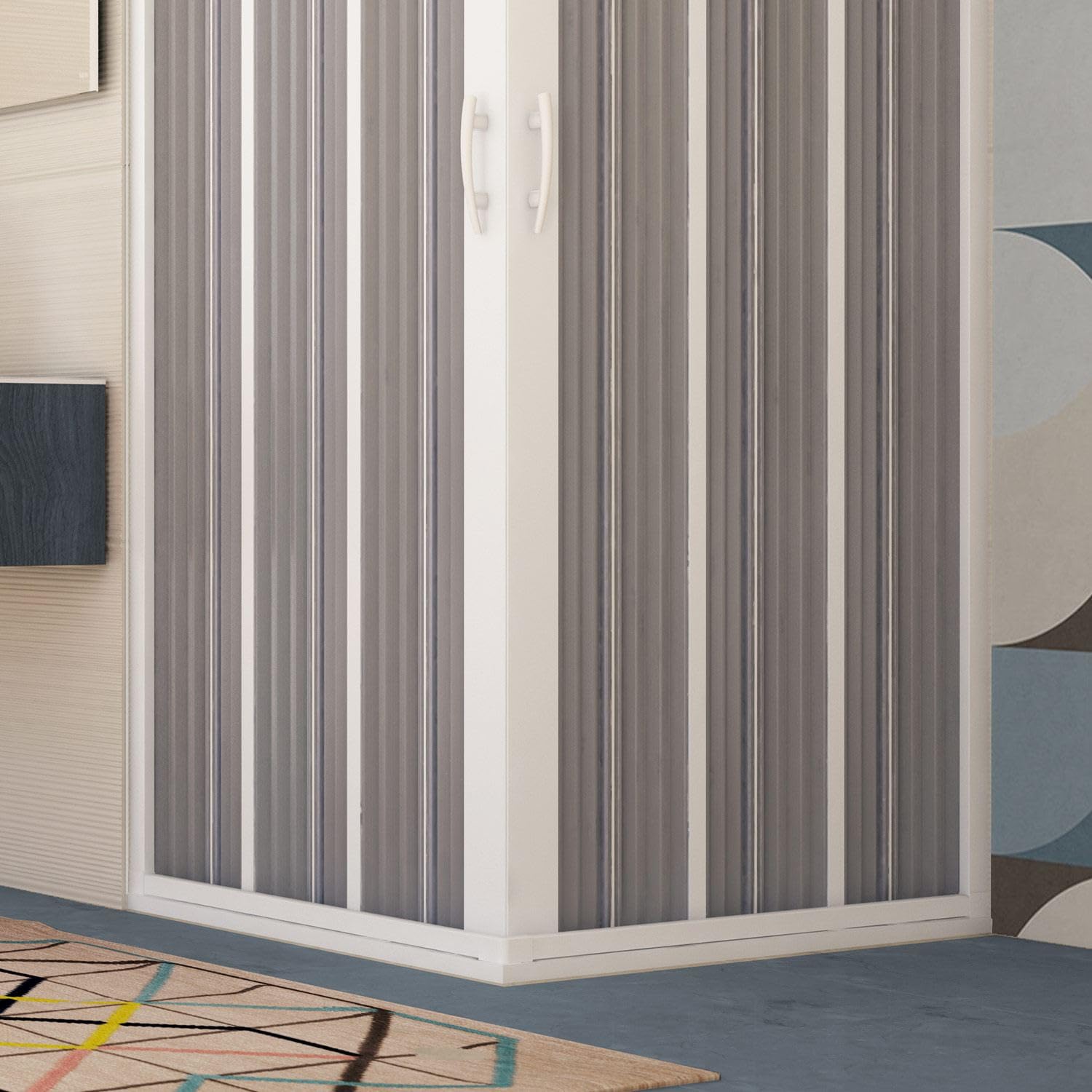 Mampara de ducha Flex plegable angular, 80 x 80 x 185 cm, reducible