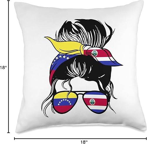 Miniatura 6 de Rica Mix Venezuela Half Costa Rican Throw Pillow, 16x16, Multicolor
