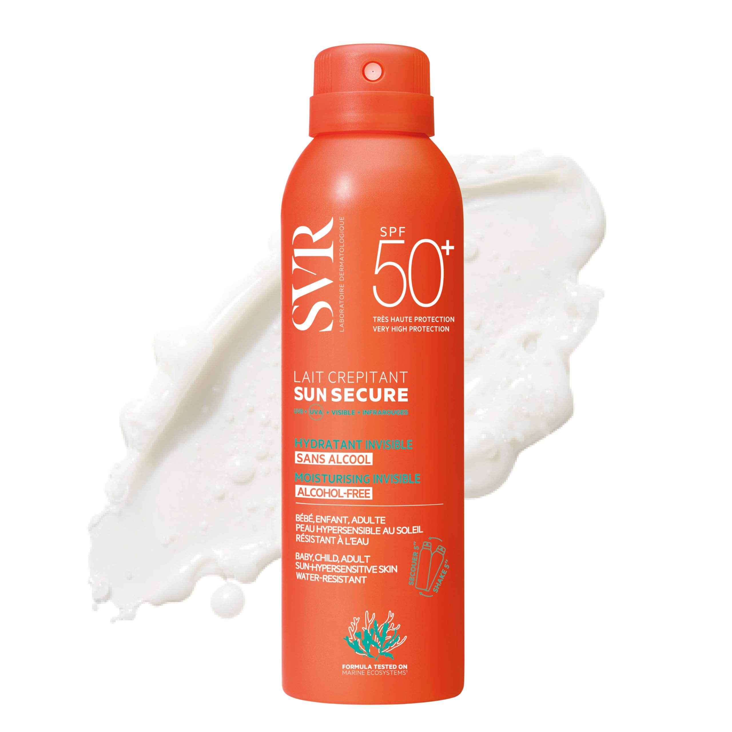SVR SUN SECURE Fizzy Milk SPF50+ Sun Cream for Face & Body 200ml