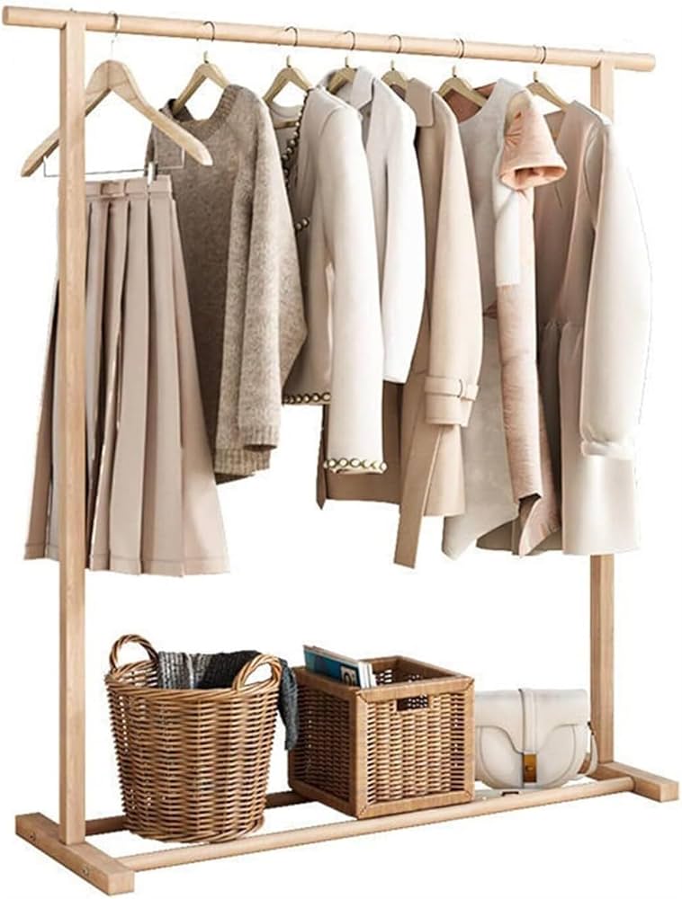 【送料無料】Woody Modern Hanger Rack Amazon.com: CukUJH Solid Wood Garment Racks,Freestanding
