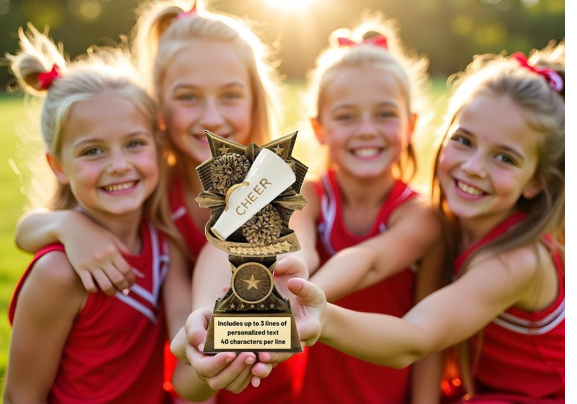 Trofeo Victory - Statuetta in resina da 15,2 cm, per baseball, aquila, basket, calcio, tennis, bowling, cheerleader, golf, softball, pickleball, pallavolo accademico, incisione