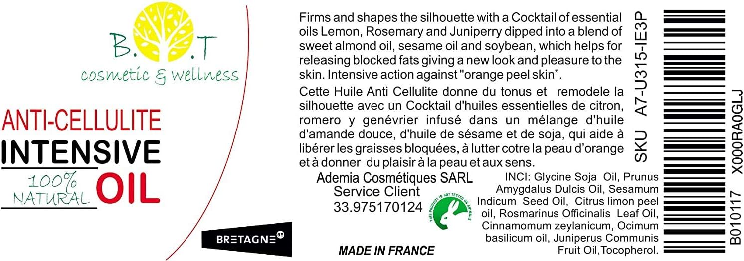 Weight Loss Fat Burner Anti Cellulite Oil 100% Natural with Pure Essential Oil of Lemon, Rosemary, Cinnamon - Image 3