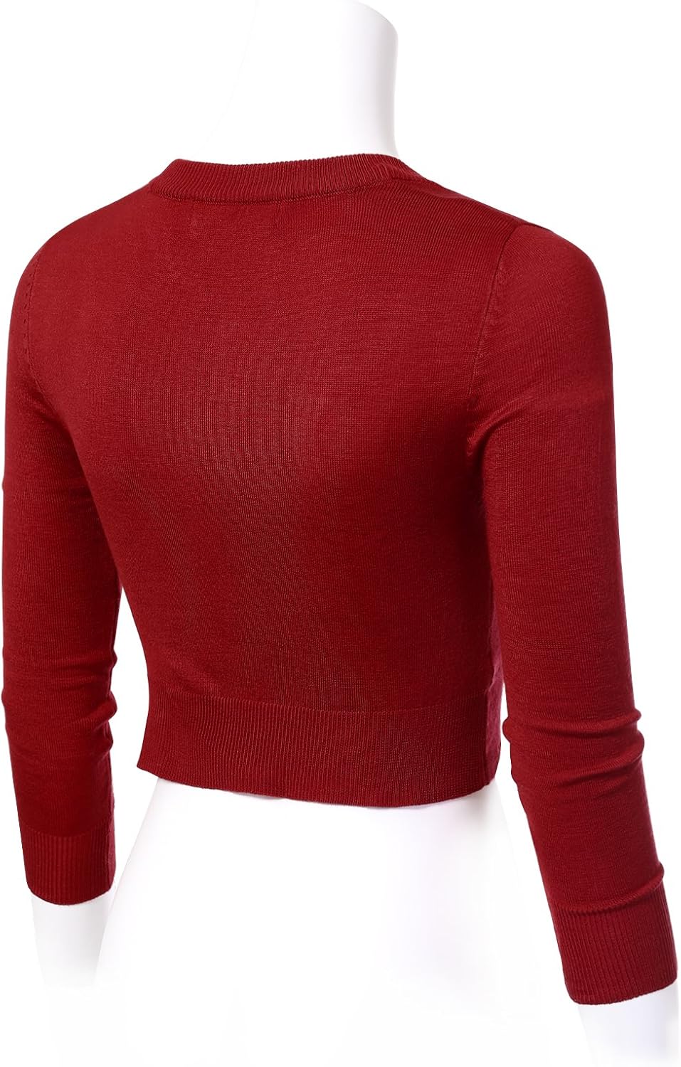 Allsense Women's 3/4 Sleeve Cropped Bolero Shrug Button Down Cardigan Sweater Lightweight Knit - Image 5