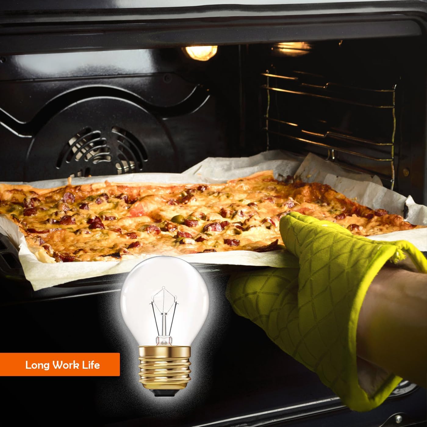 Visther 40W G45 Oven Light Bulbs, 300°C High Temp, for Oven/Refrigerator/Microwave, 110-130V, Dimmable, 4-Pack