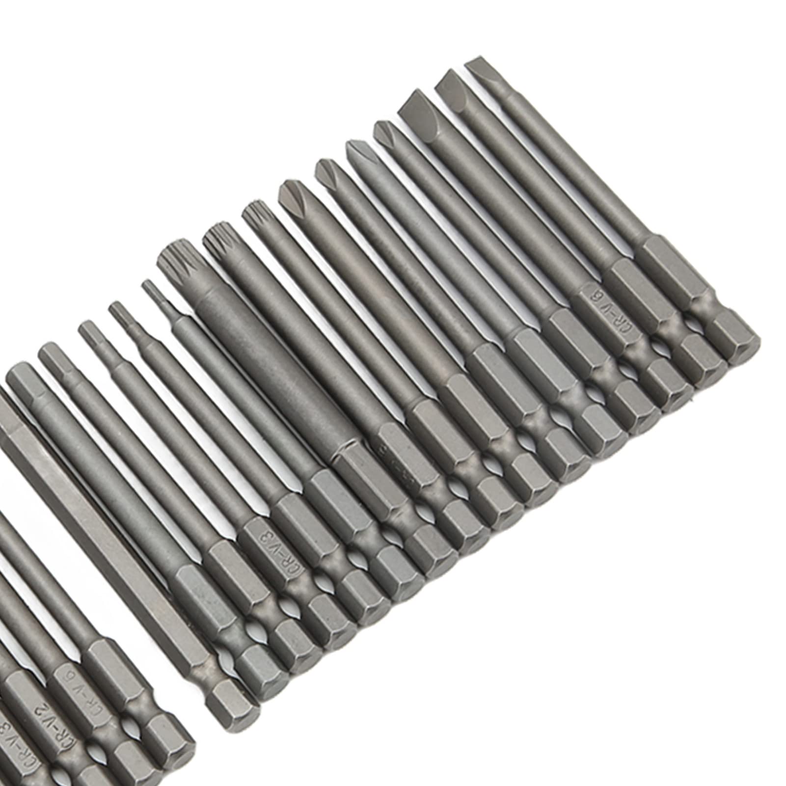 50-teiliges Sicherheits-Bit-Set Extra Lang – Magnetisch, CR-V Stahl, Für Schraubendreher Und Bohrer