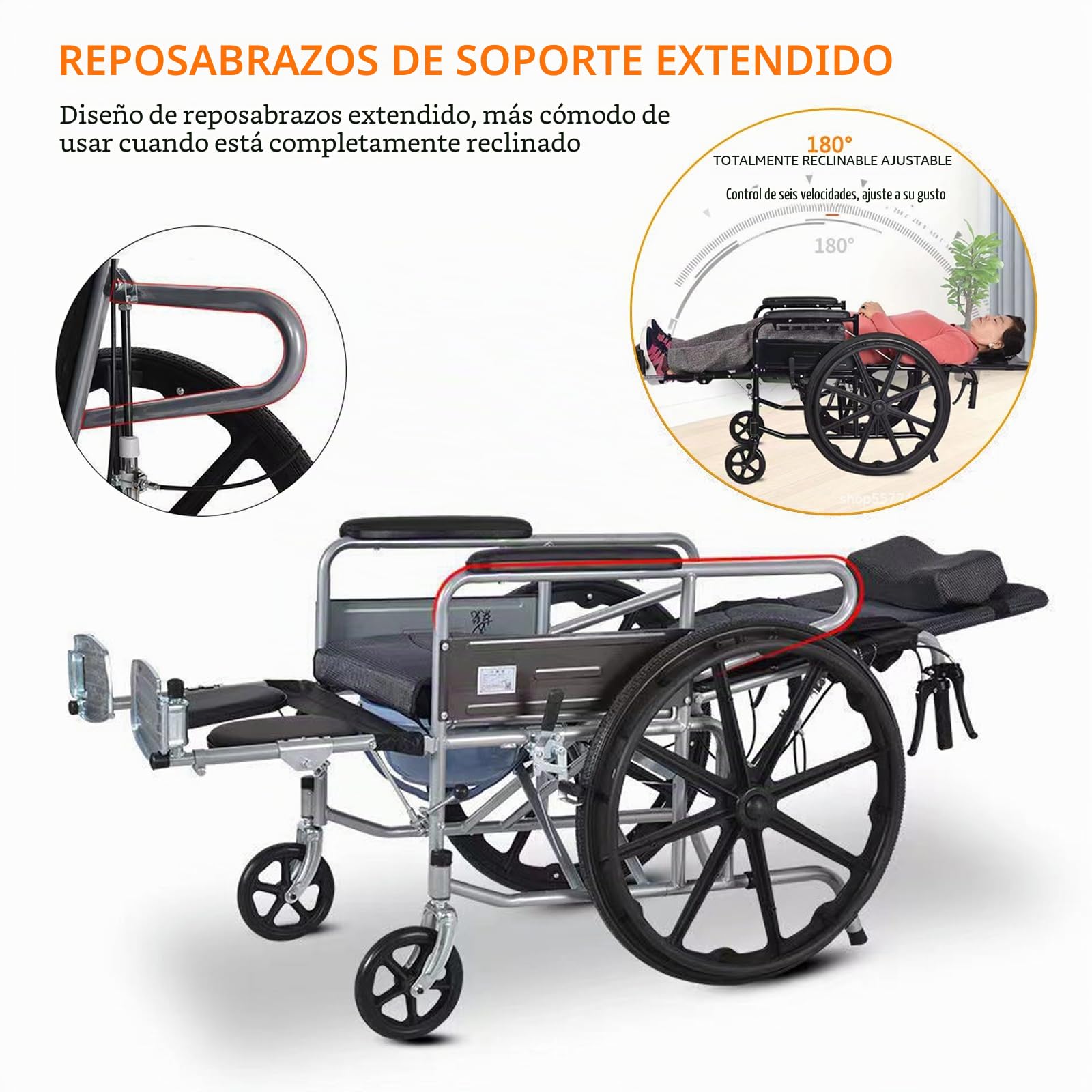 Silla de ruedas plegable ligera con reposapiés y reposabrazos extraíbles, asiento de 18 pulgadas, dispositivo de movilidad estándar para adultos para usuarios bariátricos y discapacitados