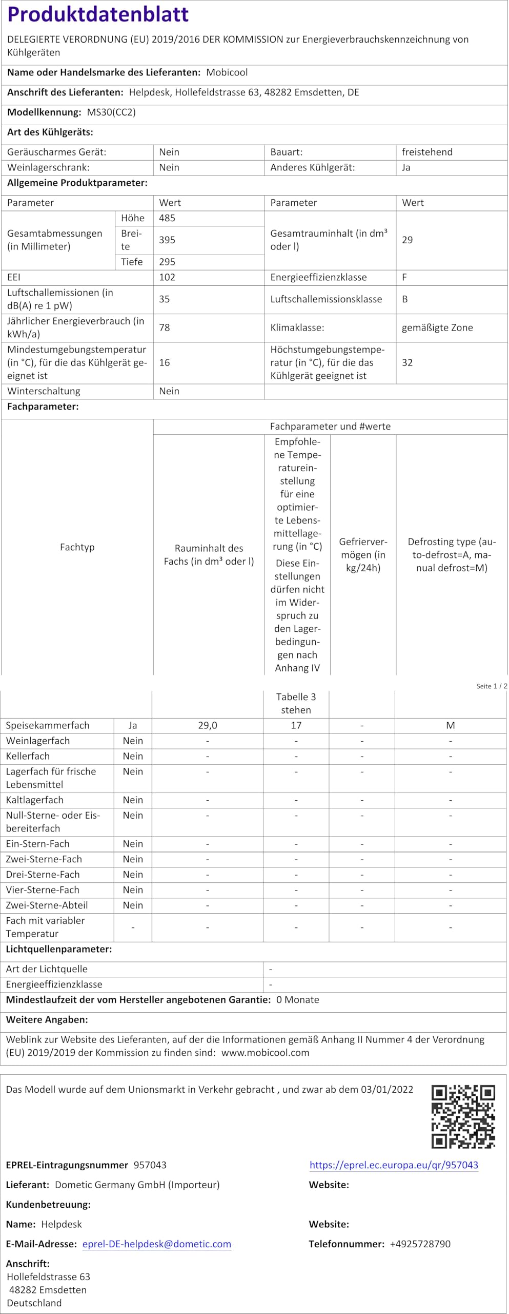 Mobicool MS30 Kühlbox, elektrisch, 29 L, Anschluss 12/230 V mit Sicherheitsgurtfixierungen zum Anschnallen im Auto