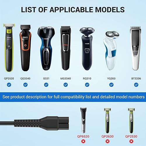 Miniatura 4 de CGGXJP 4.3V Charger Compatible with Philips Norelco One Blade Old Model A00390 QP2520 MG3740 QP2521 QP2522 QP2515 MG5700 MG3720 Electric Shaver