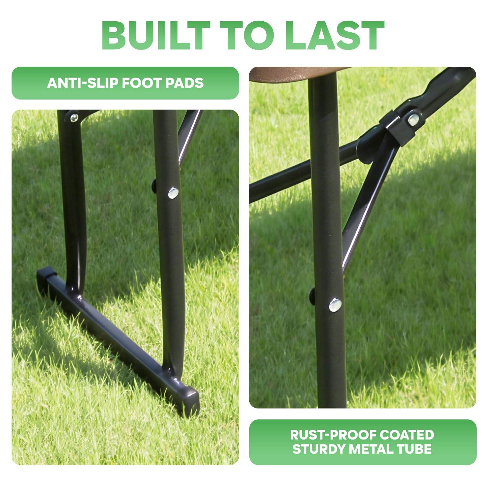 Banc Pliable 180x28x43 cm, Lot de 2, Banc Jardin Pliable en HDPE avec Effet Tressé, 4 Verrous de Sécurité, Capacité de Charge 300 kg, Banc Extérieur pour Balcon Terrasse Camping