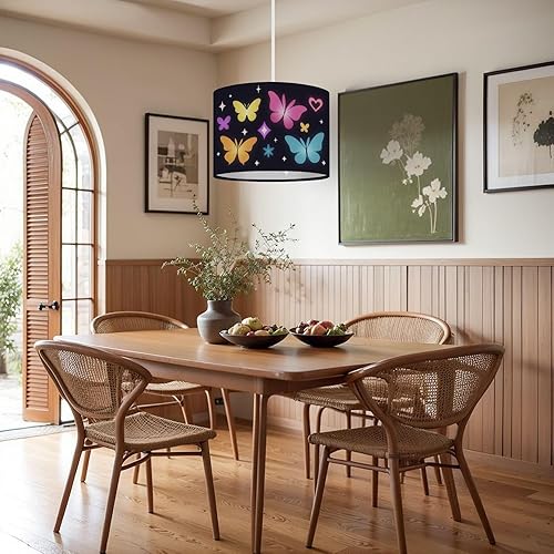 Miniatura 7 de Lamp Shade butterfly y2k futuristic aesthetic figure collection neon abstract Drum Lamp Shades for Table Lamps Floor Lamps Pendant Light 8.9"x11"