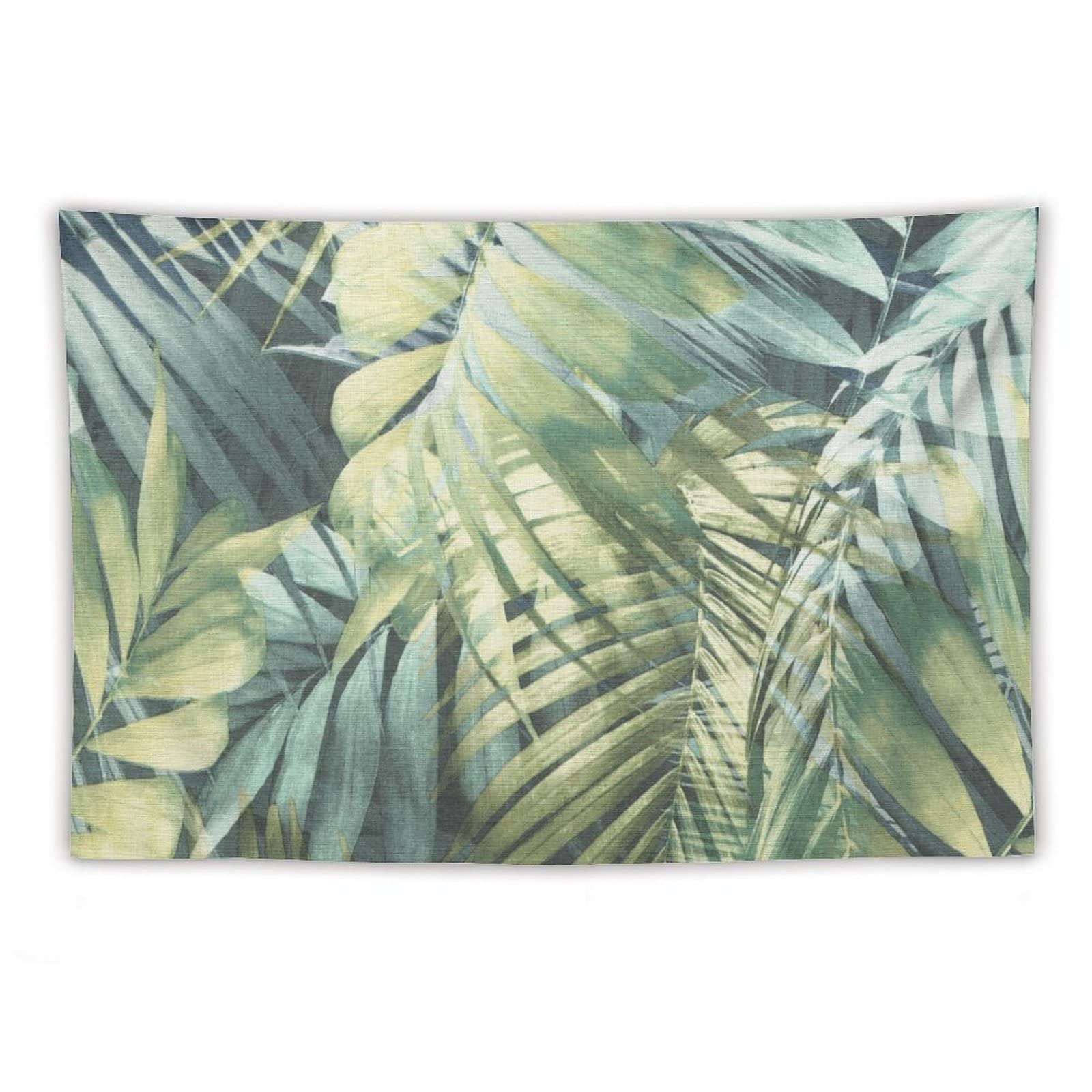 Tropical Jungle Leaves Tapestry,Tropical Plant Palm Tree Wall Art Decoration for Dorm Living Room Bedroom(60x90Inch)