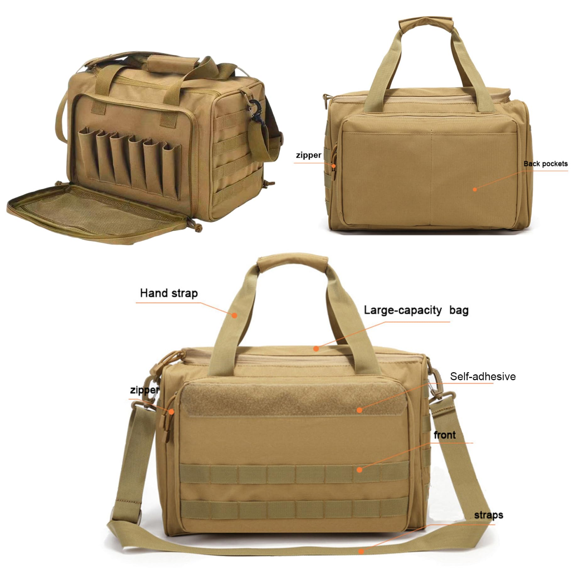 Yeory Bolsa de Gama de Armas, Bolsas de Lona de Rango de Tela de Oxford, Bolsa de Tiro de Pistola con Compartimentos, Transporte