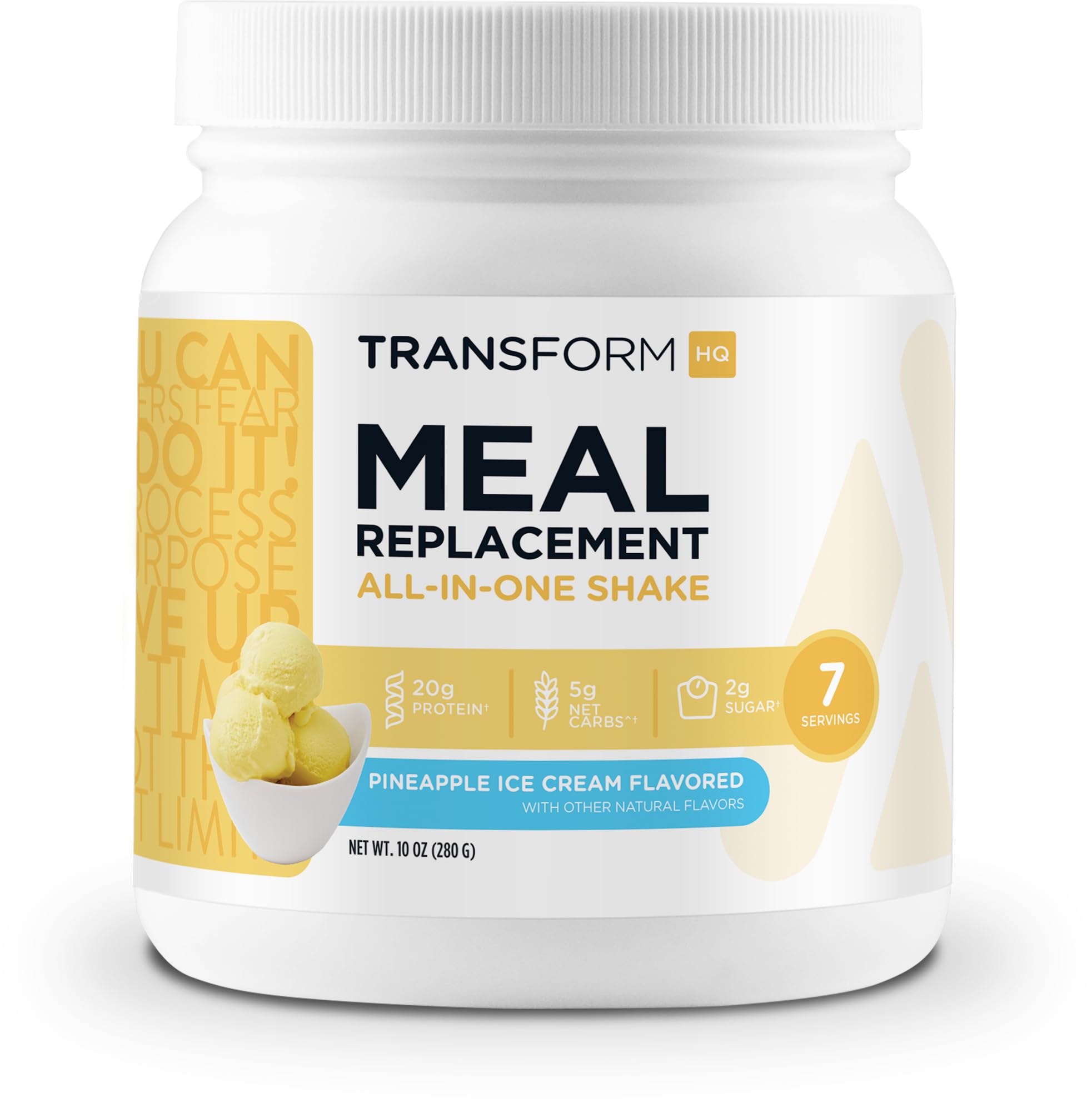 TransformHQ Meal Replacement Shake Powder 7 Servings (Pineapple Whip) - Gluten Free, Non-GMO
