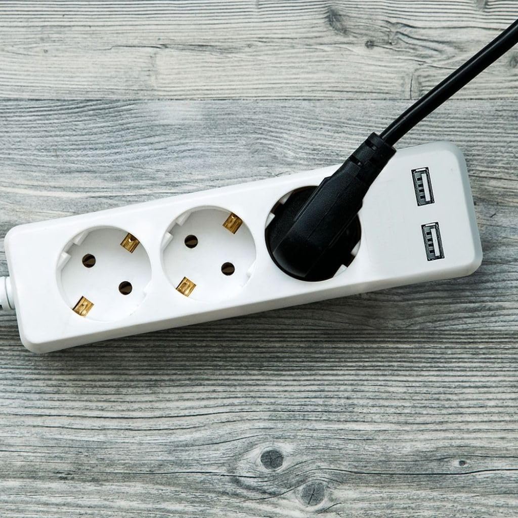 3 Ways Extension Sockets - USB - IP20 - Weiß - 5 m wire